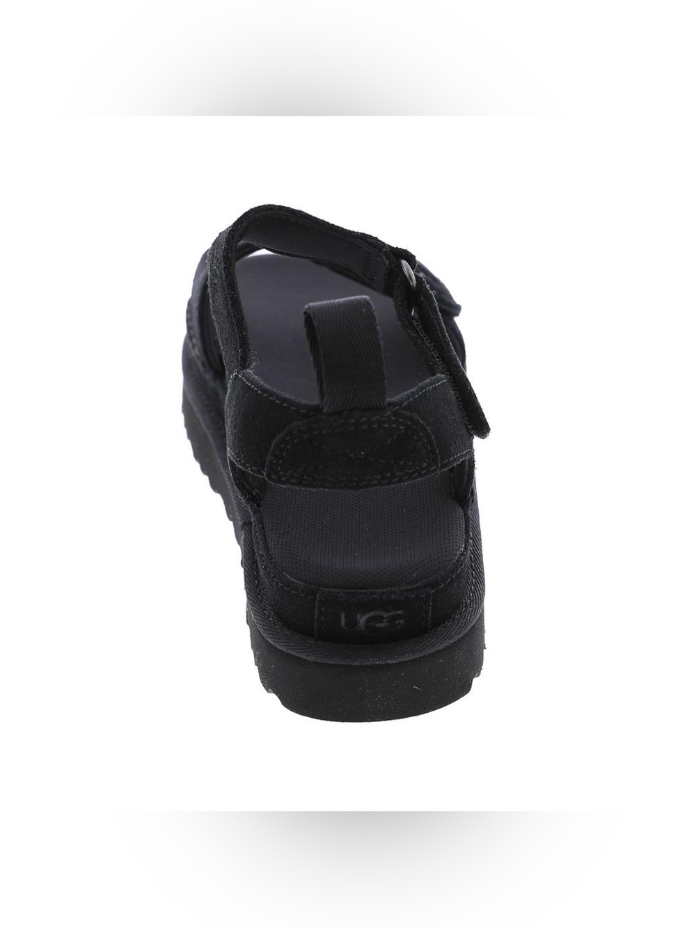 UGG Goldenstar Black Velcro Strap Suede and Leather Sandal - Picture 6 of 10